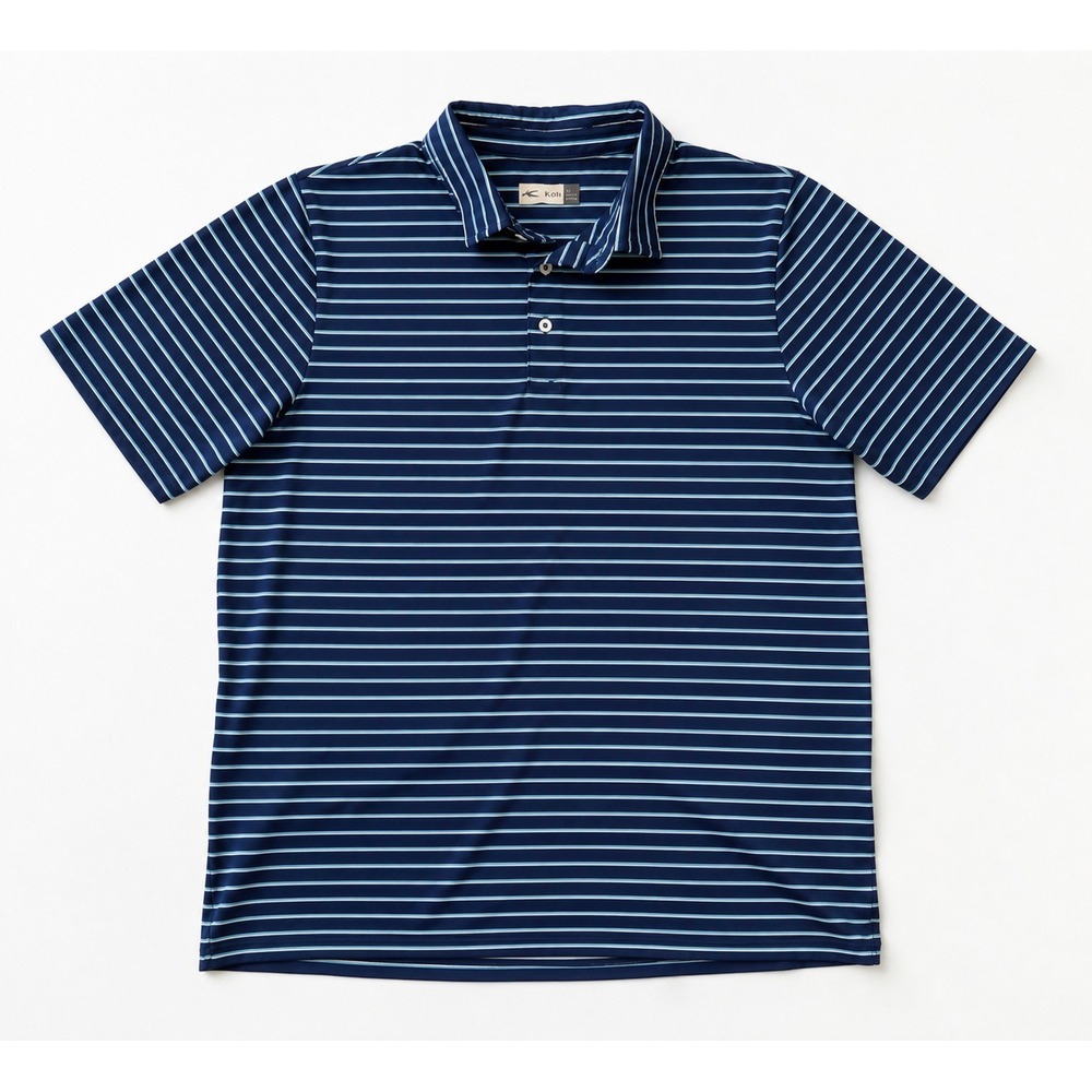 KJUS Golf Polo Men XXL Blue Striped Comfor Performance Stretch Shirt